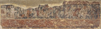 Dipinti profani di Sigena - Soldati che difendono un castello e cavalcata di cavalieri da Unbekannt Unbekannt